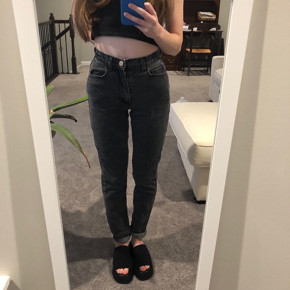 American apparel black mom jeans
